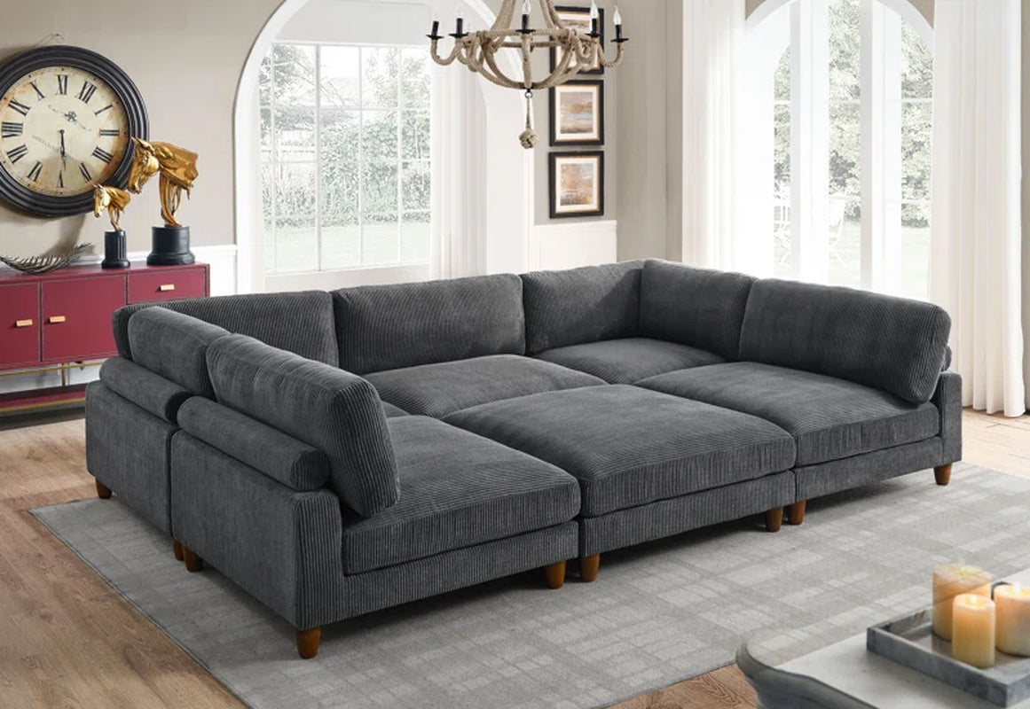 Harbor Luxe 6 - Piece Corduroy Sectional