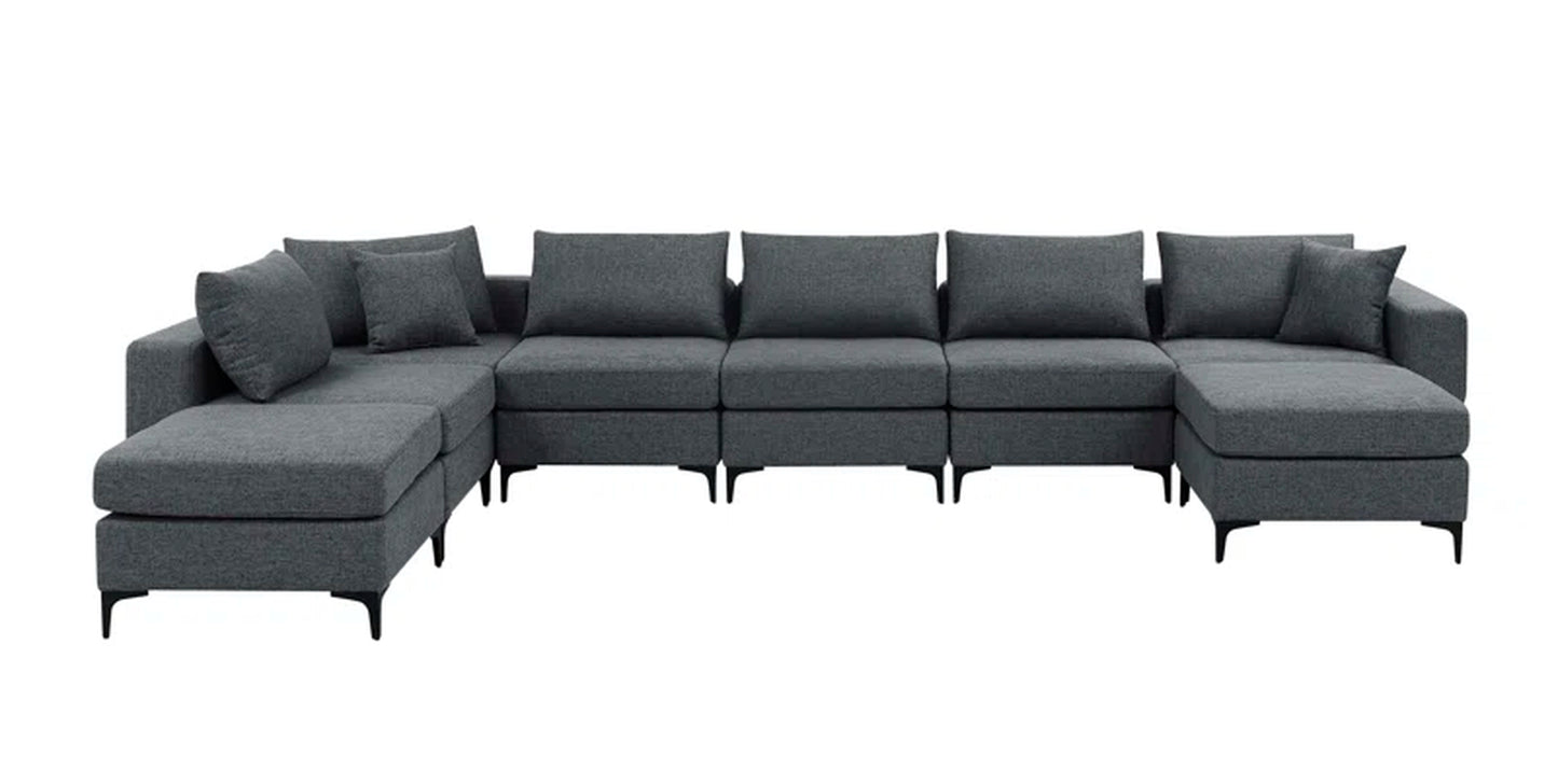 Ashwika 8-Piece Upholstered Sectional Corduroy Couch