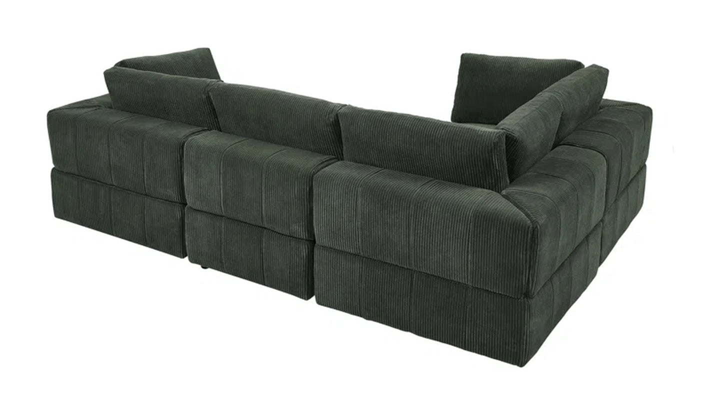 Areeba 4-Piece Upholstered Sectional Corduroy Couch