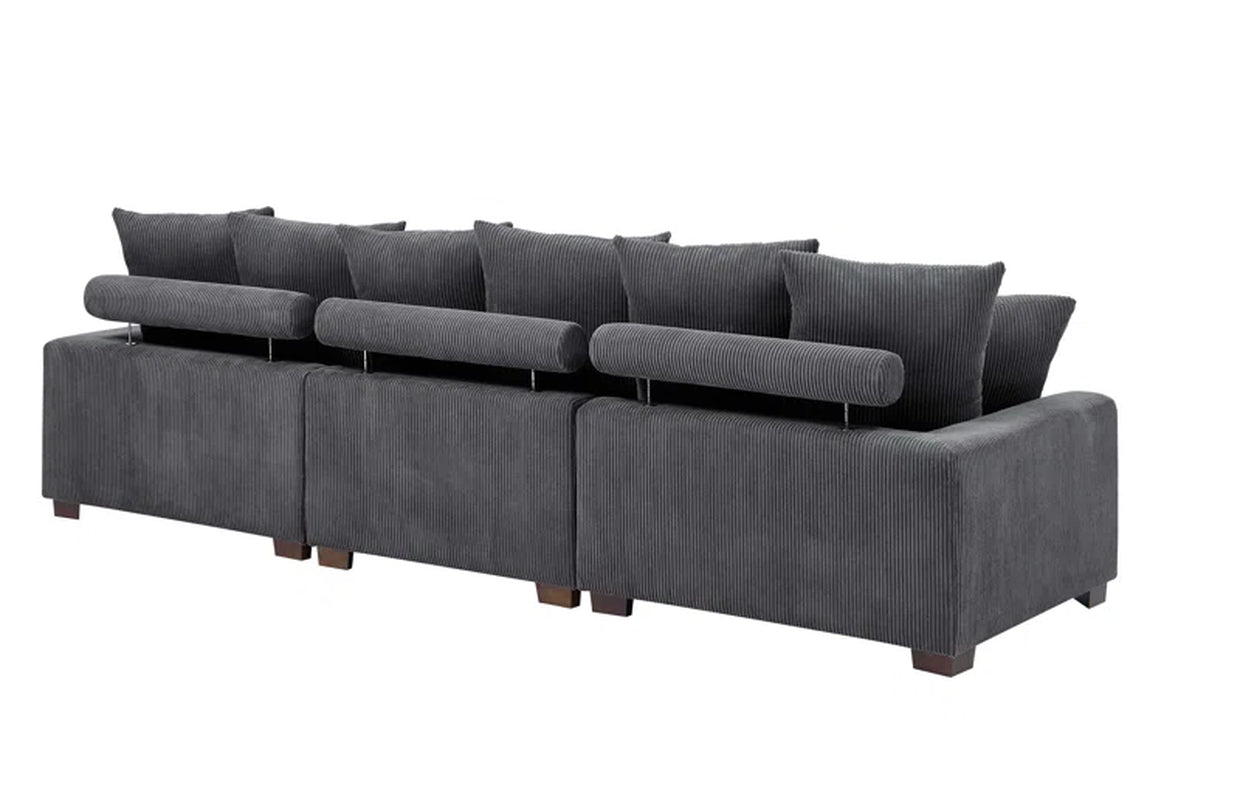 Ava-Rae Luxe 4-Piece Sectional Corduroy Couch