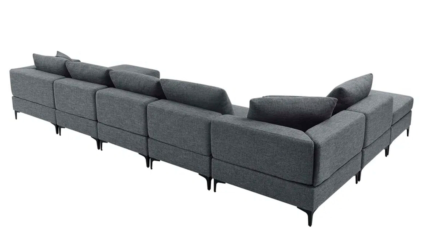 Ashwika 8-Piece Upholstered Sectional Corduroy Couch