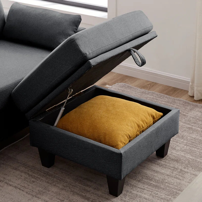 Linnzi FlexSpace 101'' Upholstered Sectional Sofa with Chaise