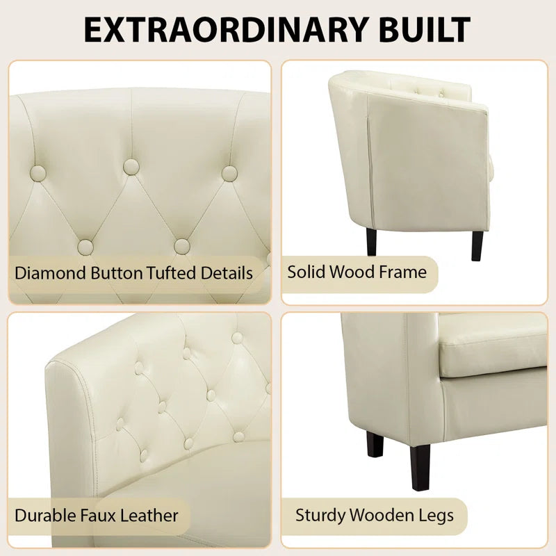 Engelhardt Sunlit Cream 2-Seater Corduroy Couch